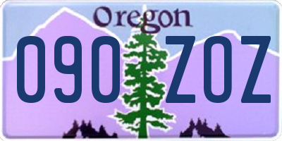 OR license plate 090ZOZ