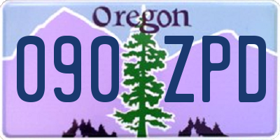 OR license plate 090ZPD