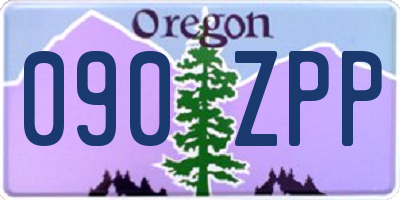 OR license plate 090ZPP