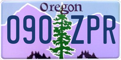 OR license plate 090ZPR