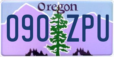 OR license plate 090ZPU