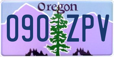OR license plate 090ZPV
