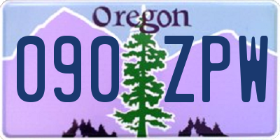 OR license plate 090ZPW
