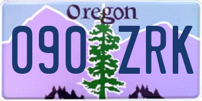 OR license plate 090ZRK