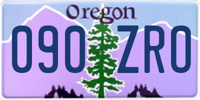 OR license plate 090ZRO