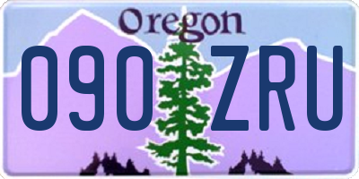 OR license plate 090ZRU