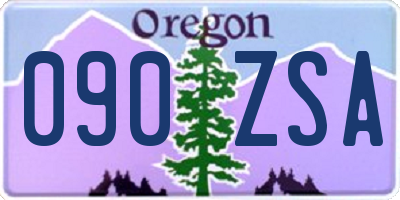 OR license plate 090ZSA