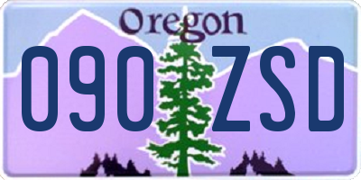 OR license plate 090ZSD