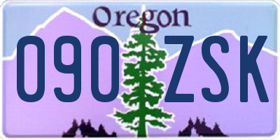 OR license plate 090ZSK