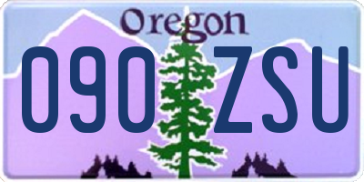 OR license plate 090ZSU