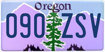 OR license plate 090ZSV