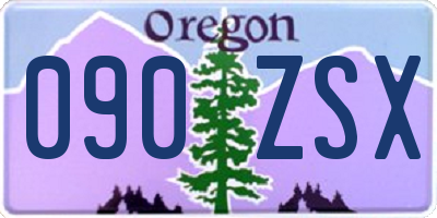 OR license plate 090ZSX