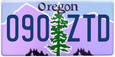 OR license plate 090ZTD
