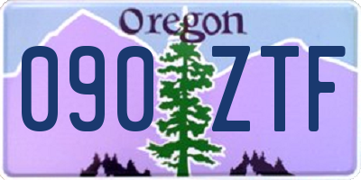 OR license plate 090ZTF