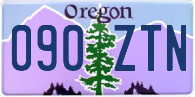 OR license plate 090ZTN