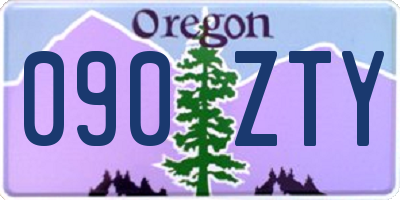 OR license plate 090ZTY