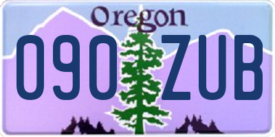 OR license plate 090ZUB