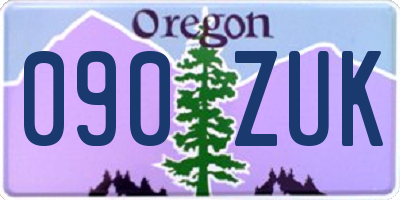 OR license plate 090ZUK