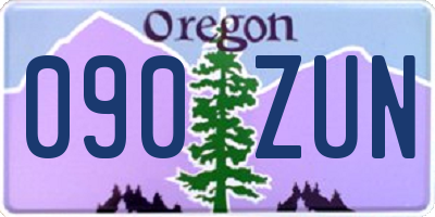 OR license plate 090ZUN