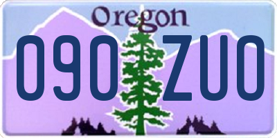 OR license plate 090ZUO