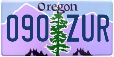 OR license plate 090ZUR