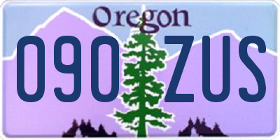 OR license plate 090ZUS