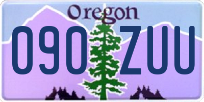 OR license plate 090ZUU
