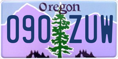 OR license plate 090ZUW