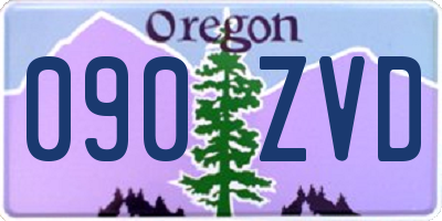 OR license plate 090ZVD