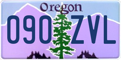 OR license plate 090ZVL