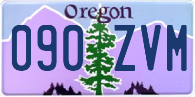 OR license plate 090ZVM