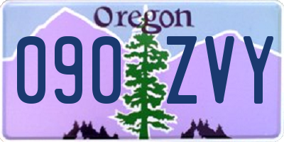 OR license plate 090ZVY