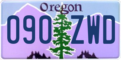 OR license plate 090ZWD