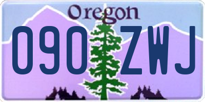 OR license plate 090ZWJ