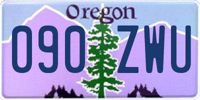 OR license plate 090ZWU