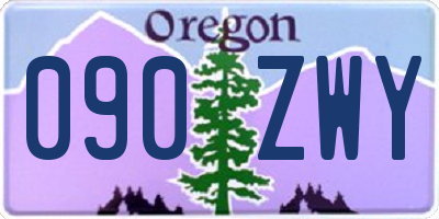 OR license plate 090ZWY