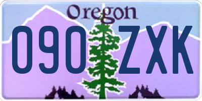 OR license plate 090ZXK