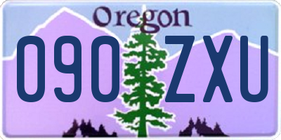 OR license plate 090ZXU