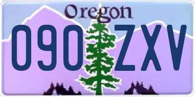 OR license plate 090ZXV