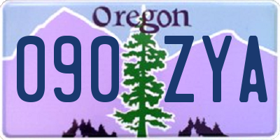 OR license plate 090ZYA