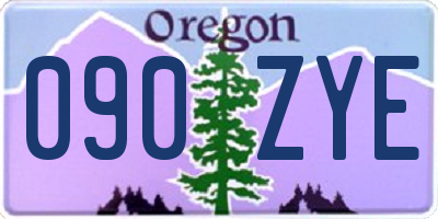 OR license plate 090ZYE