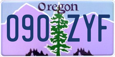 OR license plate 090ZYF