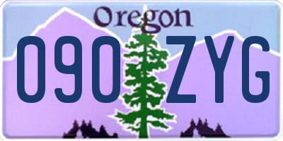 OR license plate 090ZYG