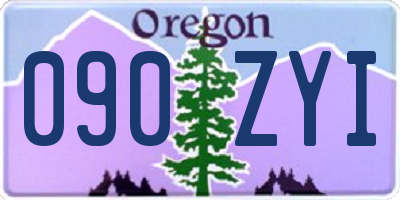 OR license plate 090ZYI