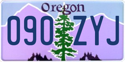 OR license plate 090ZYJ
