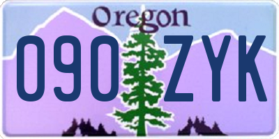 OR license plate 090ZYK