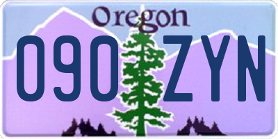OR license plate 090ZYN
