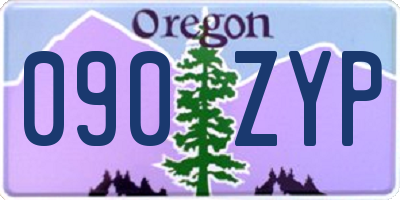 OR license plate 090ZYP
