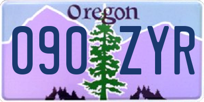 OR license plate 090ZYR