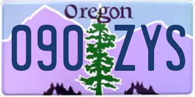 OR license plate 090ZYS